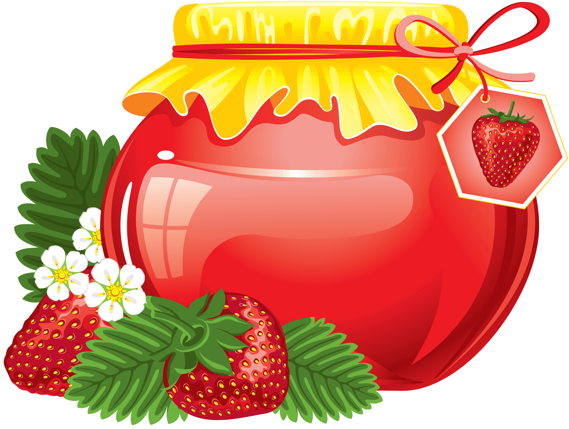 Strawberry Jam Jar Illustration PNG Image