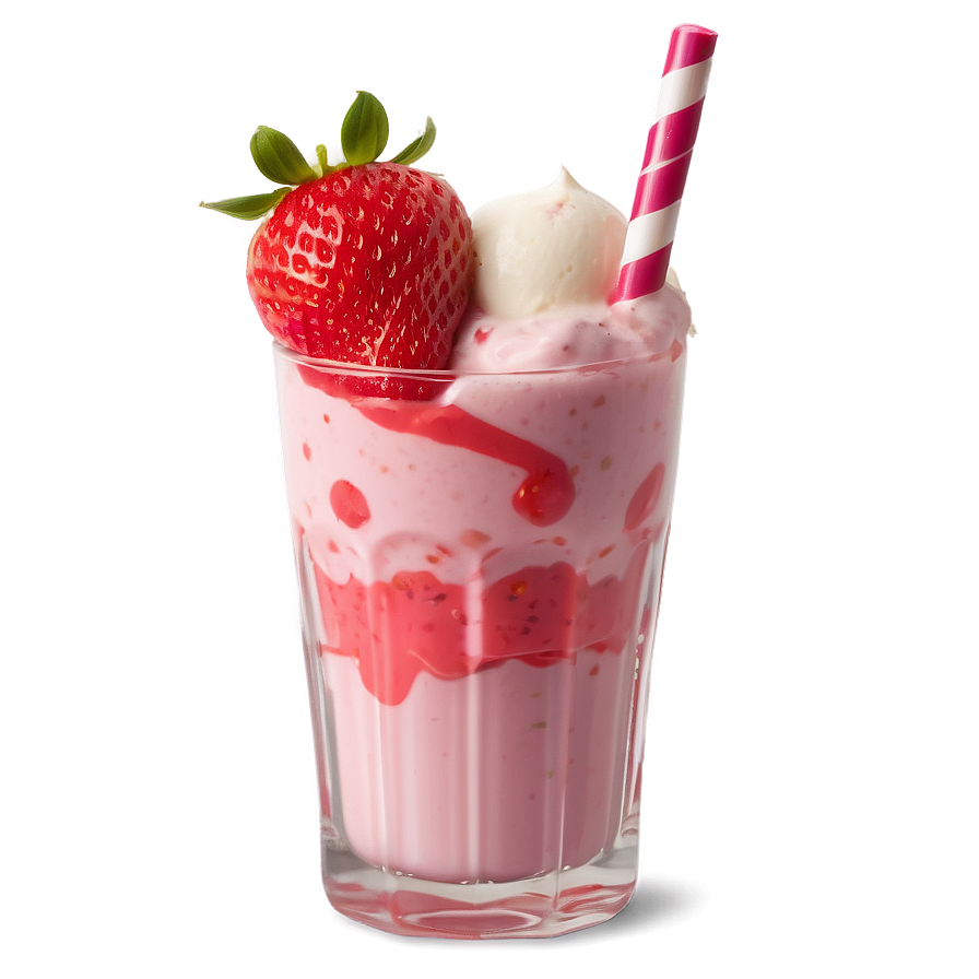 Strawberry Milk With Ice Cream Png Bmy PNG Image