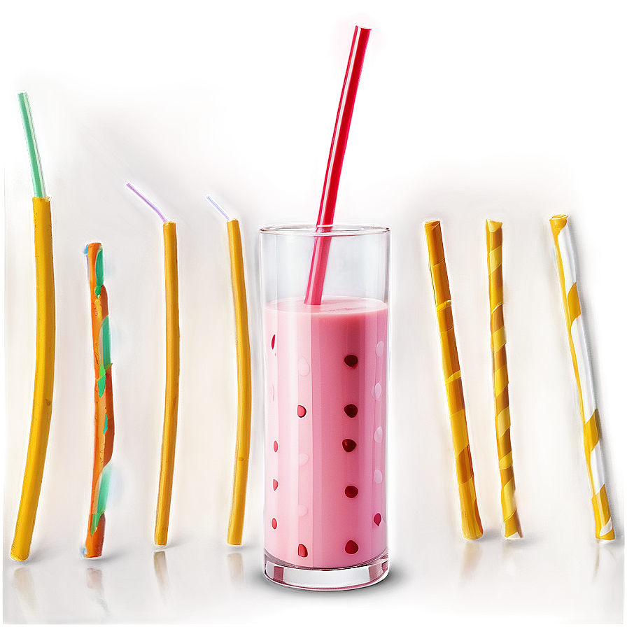 Strawberry Milk With Straw Png Uhd55 PNG Image