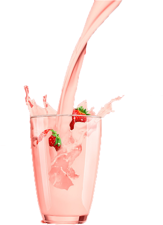 Strawberry Milkshake Splash PNG Image