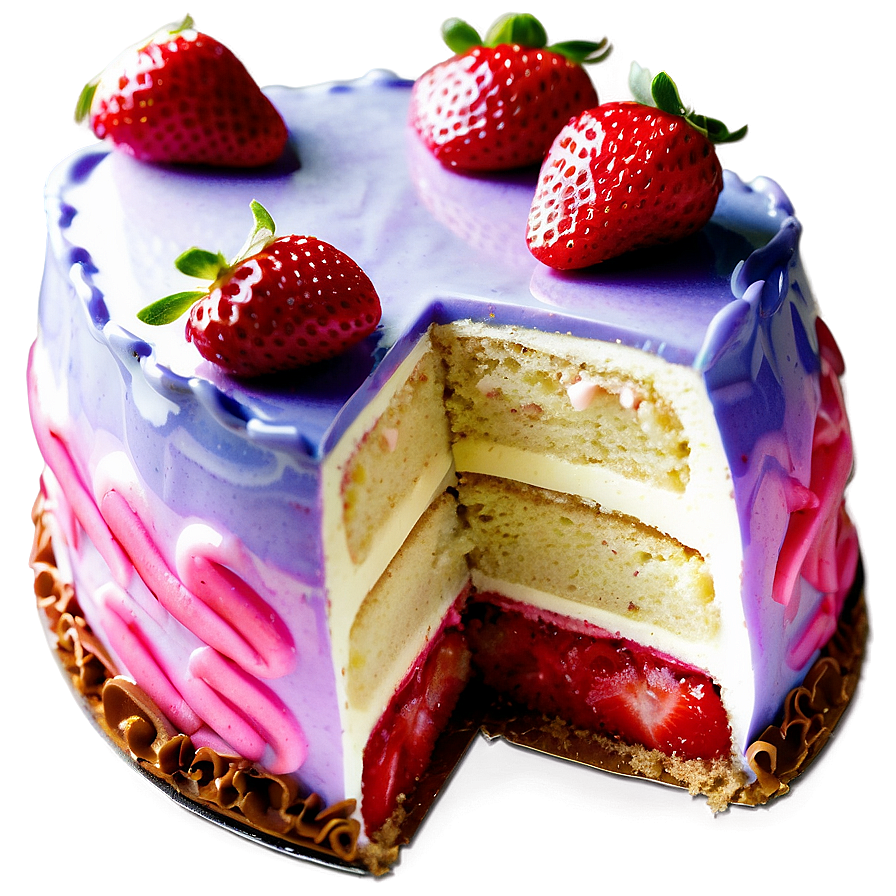 Strawberry Mirror Cake Png Bky54 PNG Image