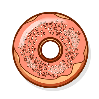 Strawberry Sprinkled Donut Illustration PNG Image