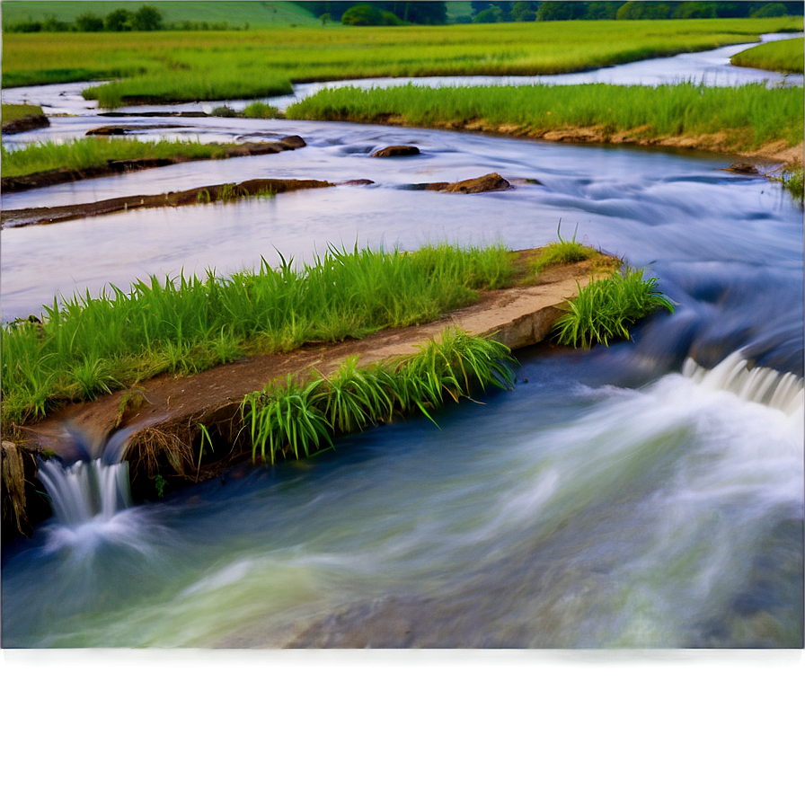 Stream In Farmland Png Iru PNG Image