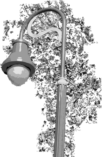 Street Lamp Tree Backdrop PNG Image