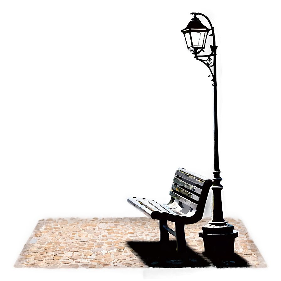 Street Light With Bench Png Gqu56 PNG Image