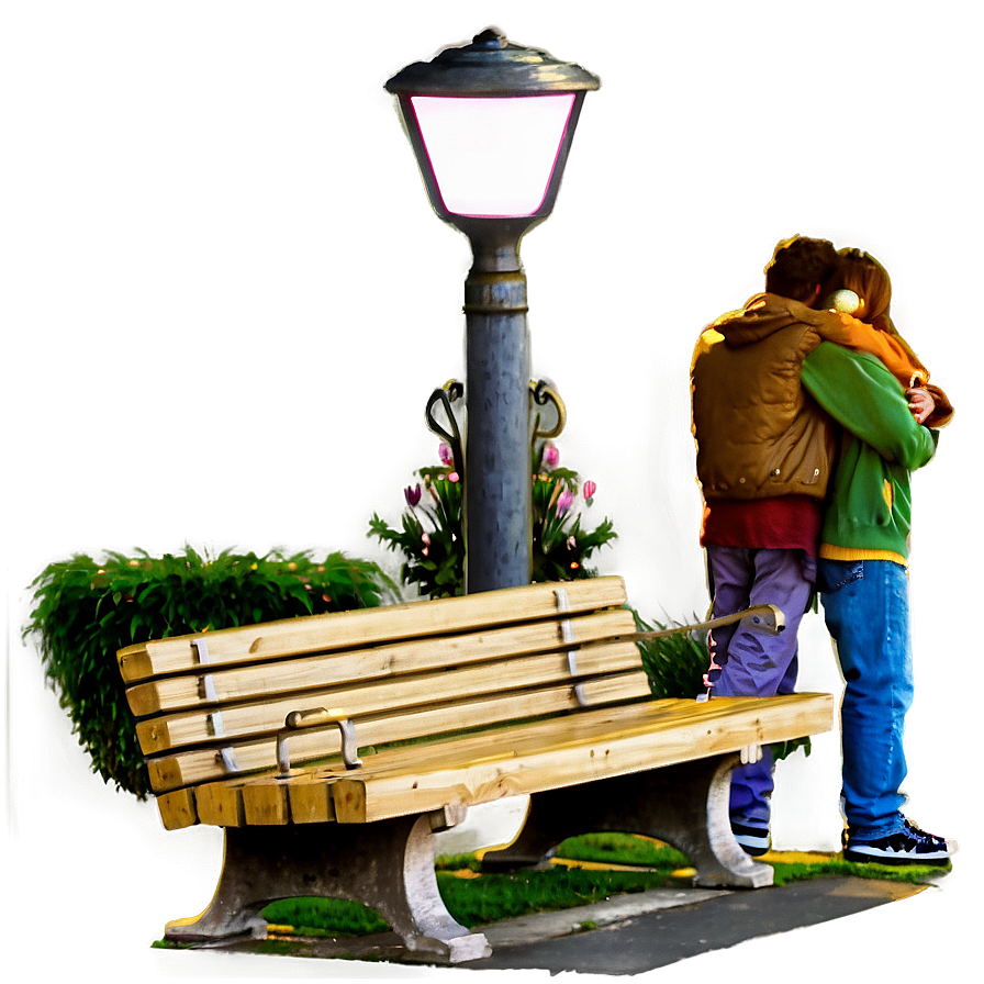 Street Light With Bench Png Qed47 PNG Image