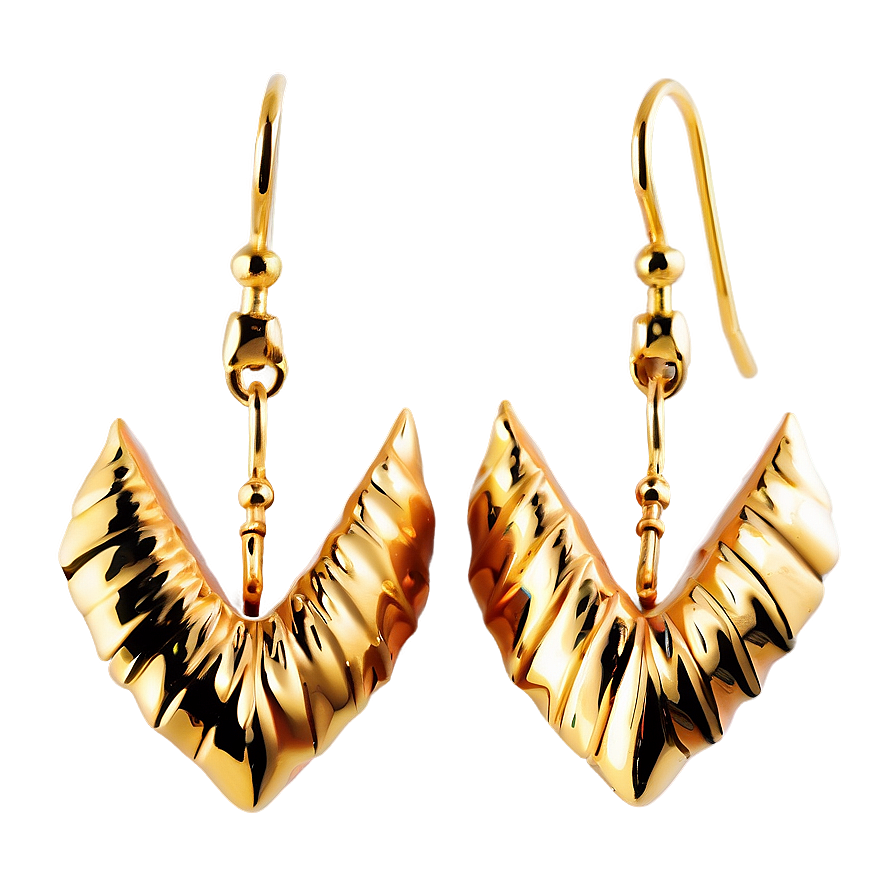 Striking Gold Zigzag Earrings Png 06262024 PNG Image