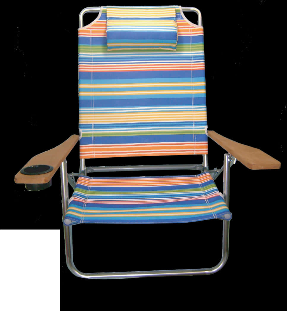 Striped Beach Chair Isolated PNG Image