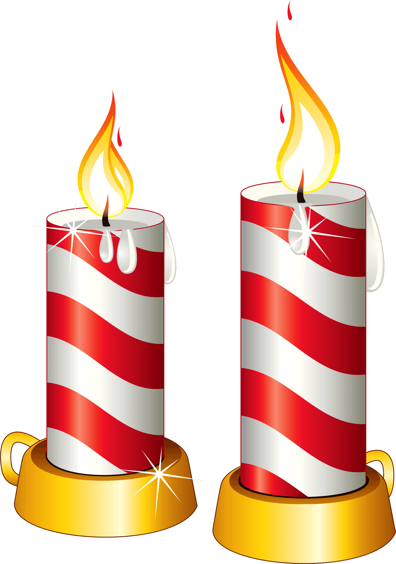 Striped Birthday Candles Illustration PNG Image