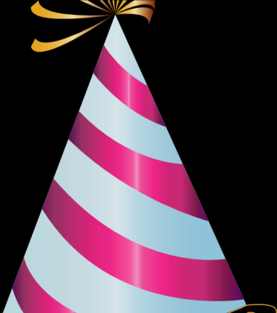 Striped Birthday Hat PNG Image