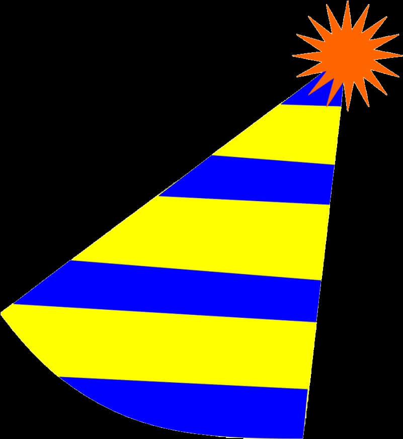 Striped Birthday Party Hat PNG Image