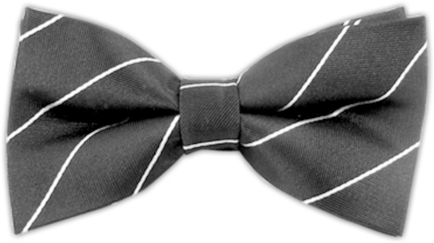 Striped Black Bow Tie PNG Image