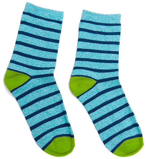 Striped Blue Green Socks PNG Image