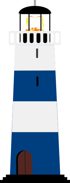 Striped Blue Lighthouse Illustration.png PNG Image