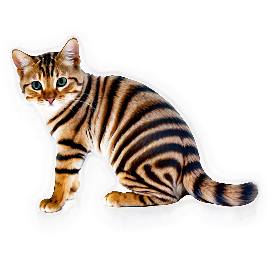 Striped Cat Figure Png D PNG Image