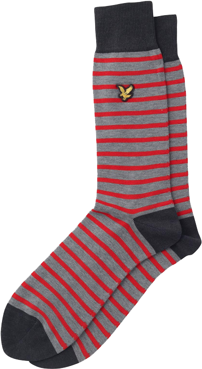 Striped Crew Sockwith Embroidered Logo PNG Image