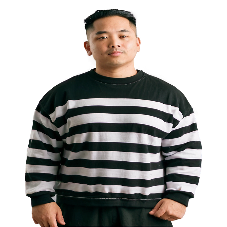 Striped Crewneck Sweatshirt Png Ryv PNG Image