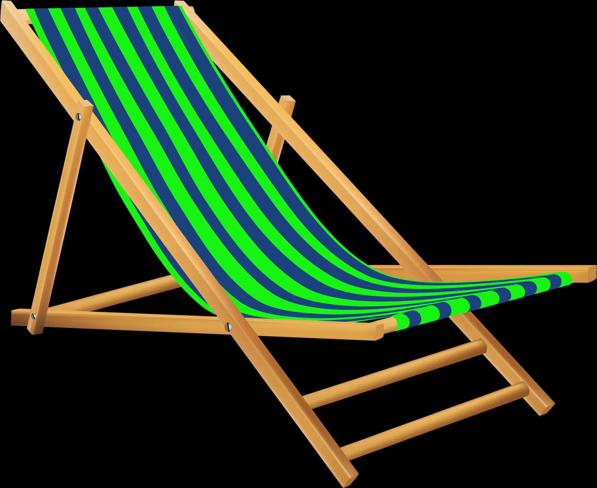 Striped Deck Chair Graphic PNG Image