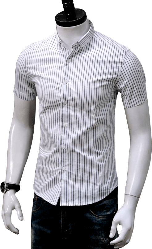 Striped Dress Shirt Mannequin PNG Image