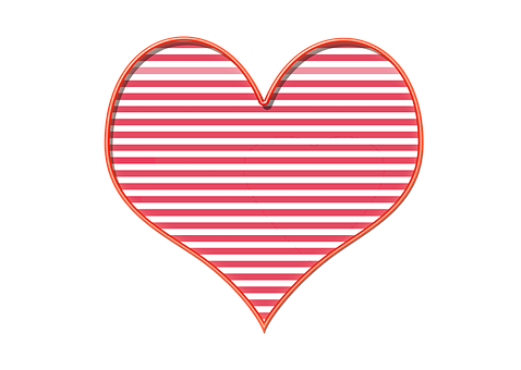 Striped Heart Graphic PNG Image