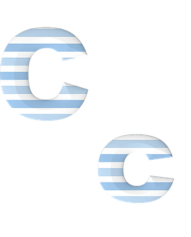 Striped Letter C Illusion PNG Image