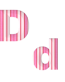 Striped Letter Design D P PNG Image