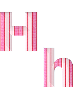 Striped_ Letter_ H_and_h PNG Image