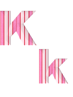 Striped Letter K Illusion PNG Image