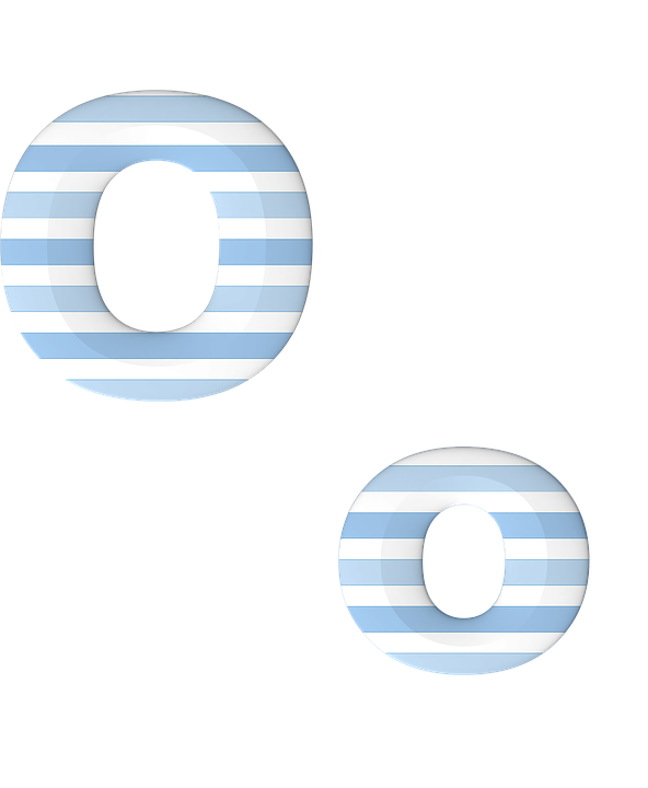 Striped Letter O Graphic PNG Image