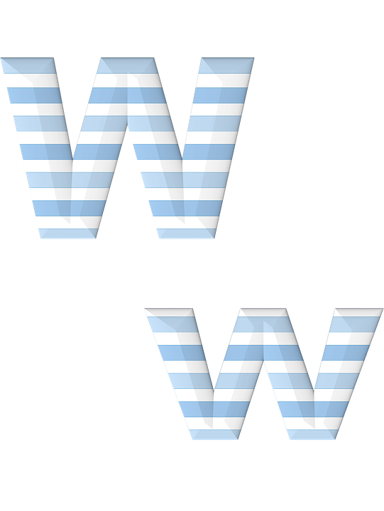 Striped Letter W Design PNG Image