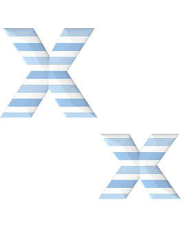 Striped Letter X Illusion PNG Image