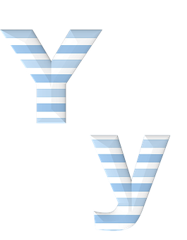 Striped Letter Y Reflection PNG Image