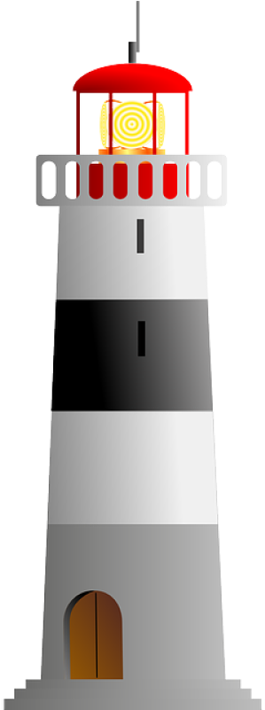 Striped Lighthouse Illustration.png PNG Image