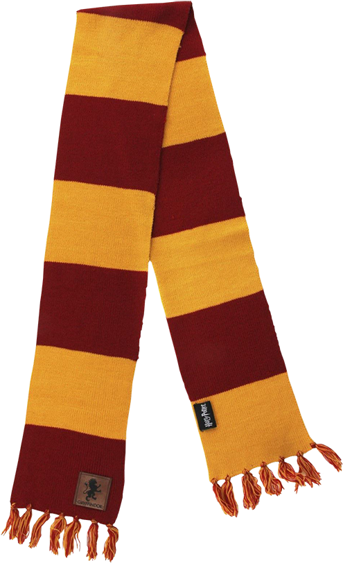 Striped Maroon Yellow Scarf PNG Image