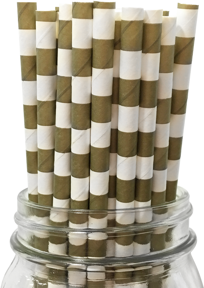 Striped Paper Strawsin Jar PNG Image