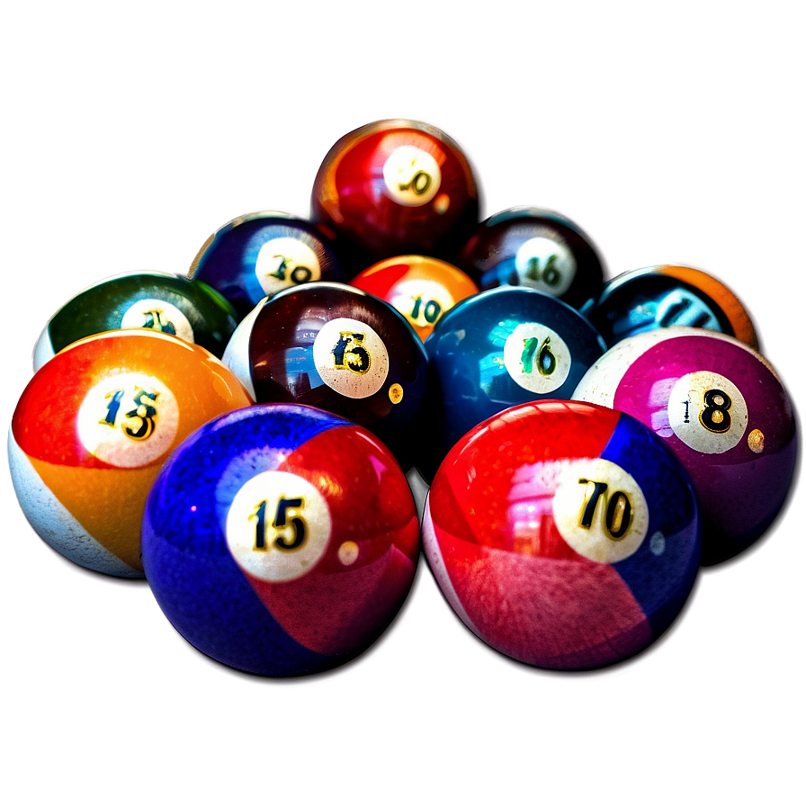 Striped Pool Balls Png 06292024 PNG Image