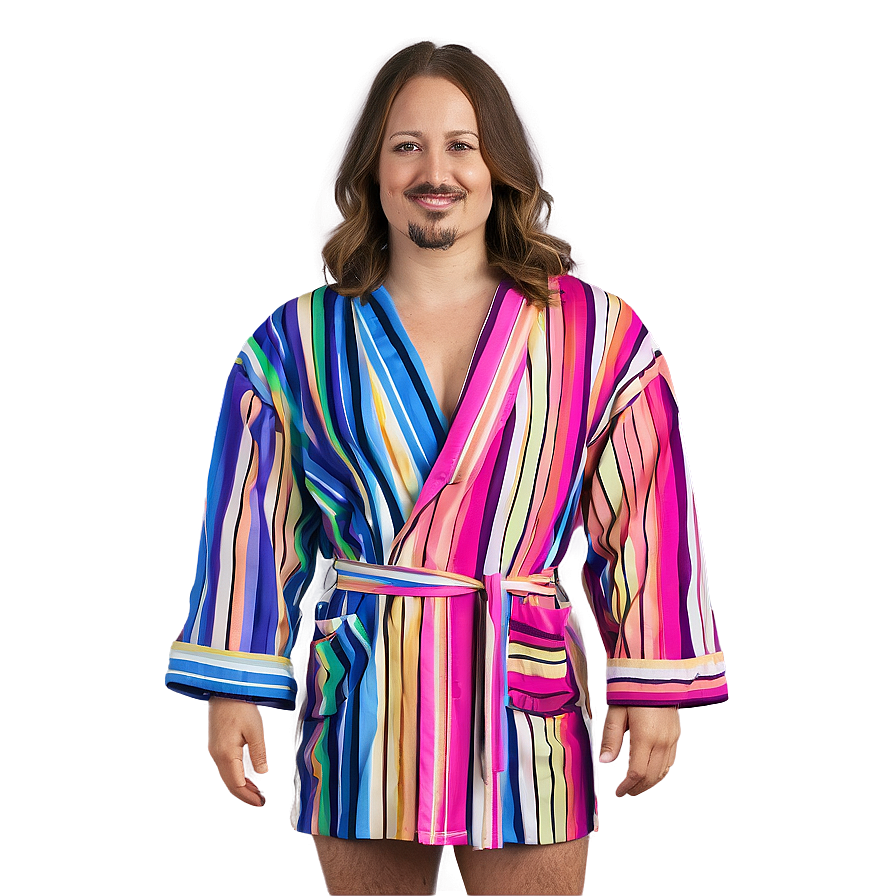 Striped Poolside Robe Png 06132024 PNG Image