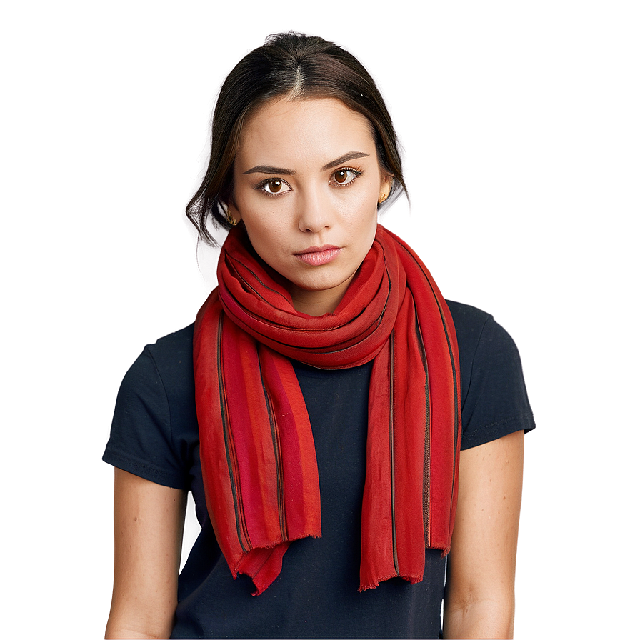 Striped Red Scarf Png 06252024 PNG Image