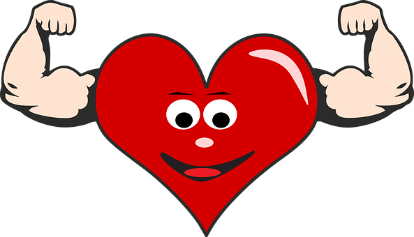 Strong Heart Cartoon Illustration PNG Image