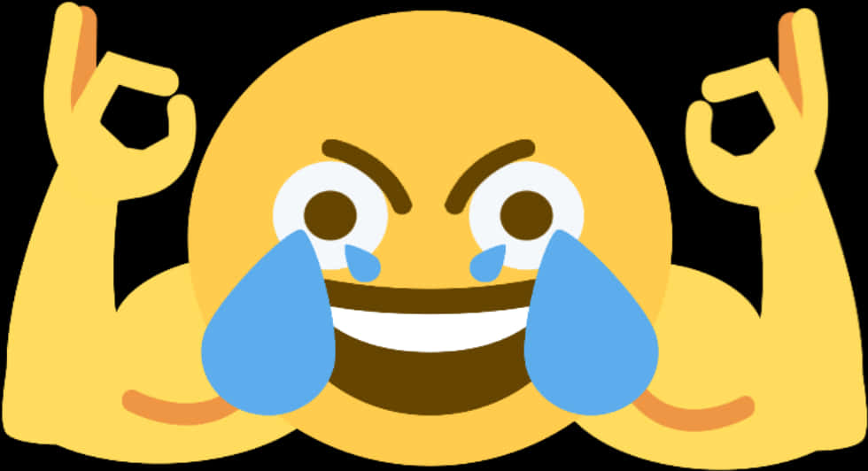 Strong Laughing Emojiwith Tears PNG Image