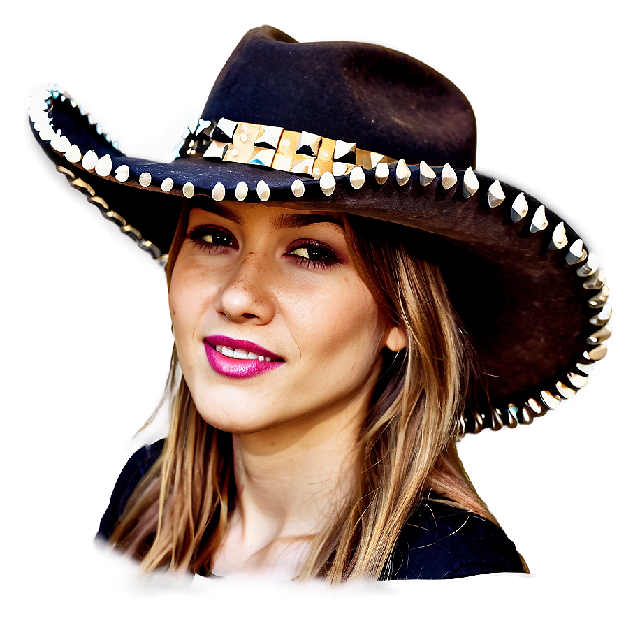 Studded Cowgirl Hat Png 06132024 PNG Image