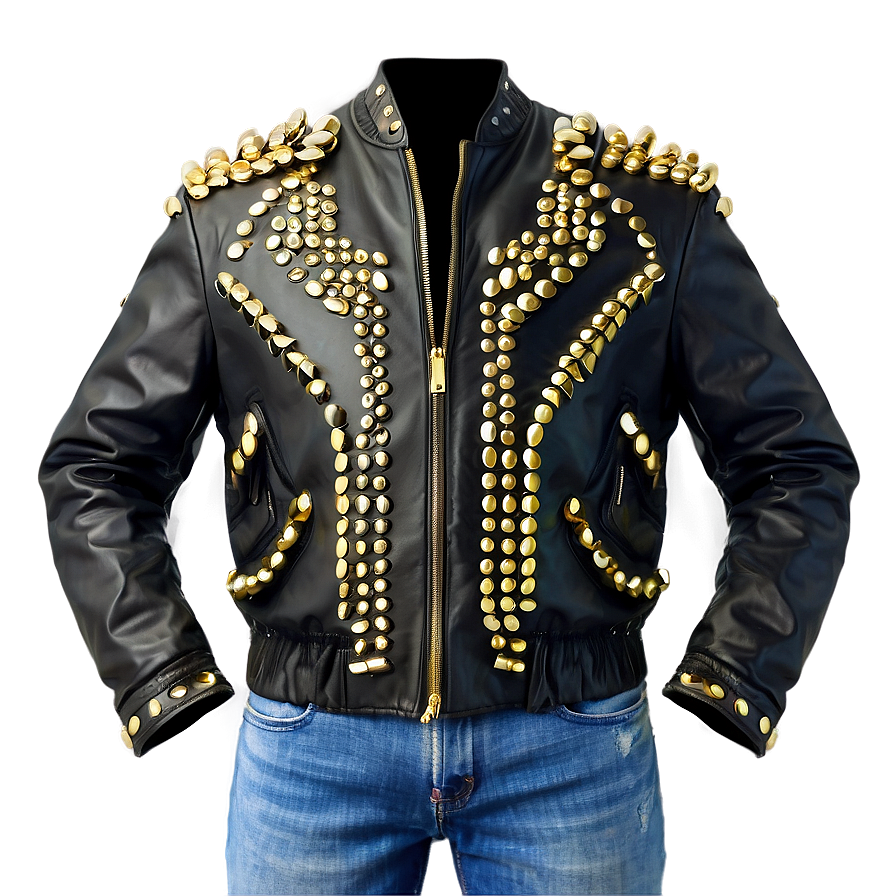 Studded Leather Bomber Png Wei89 PNG Image