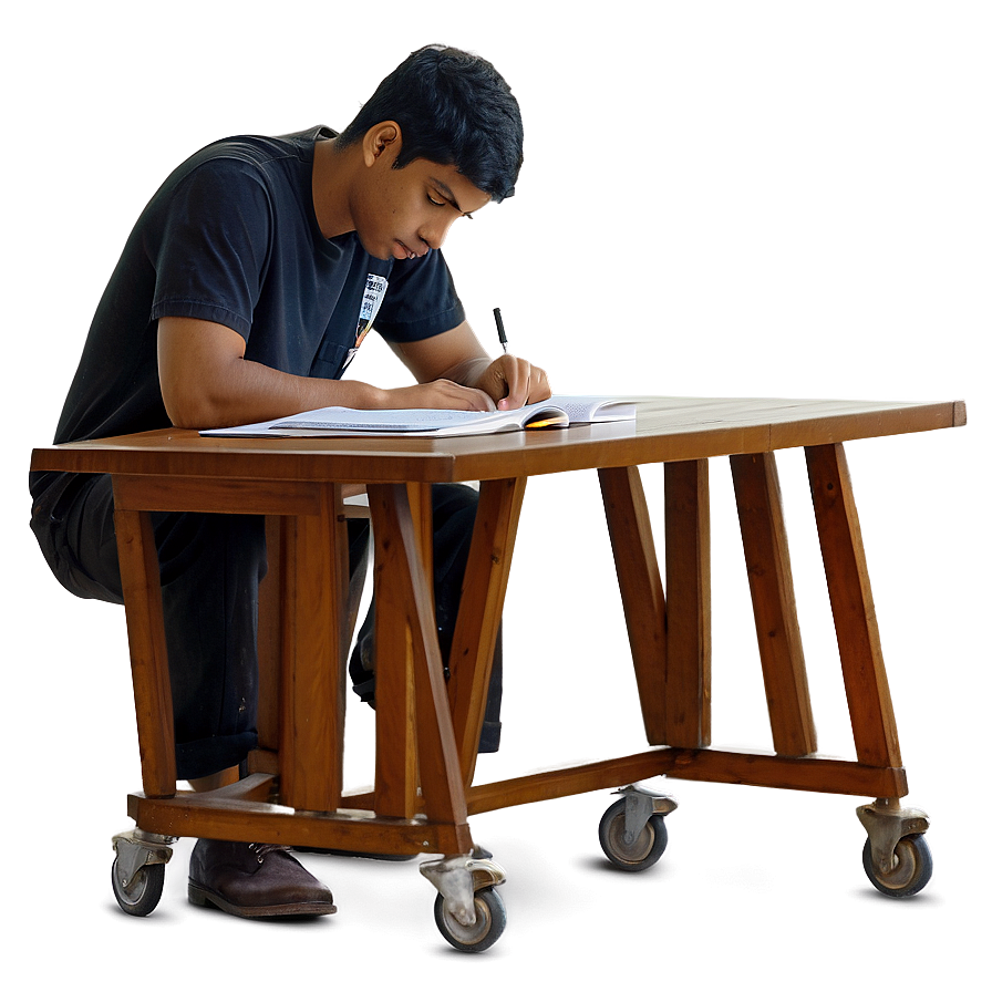 Student Studying For Exam Png Uxw PNG Image