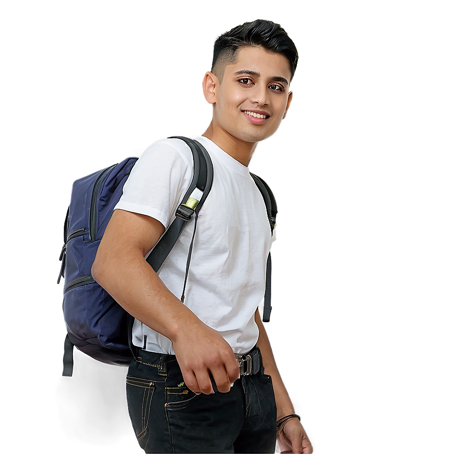 Student With Backpack Png Vnq5 PNG Image