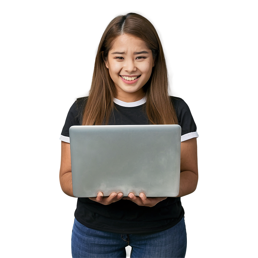 Student With Laptop Png Gya PNG Image