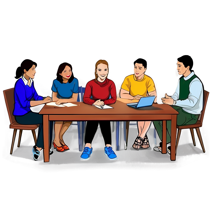 Study Group Cartoon Png Pti PNG Image