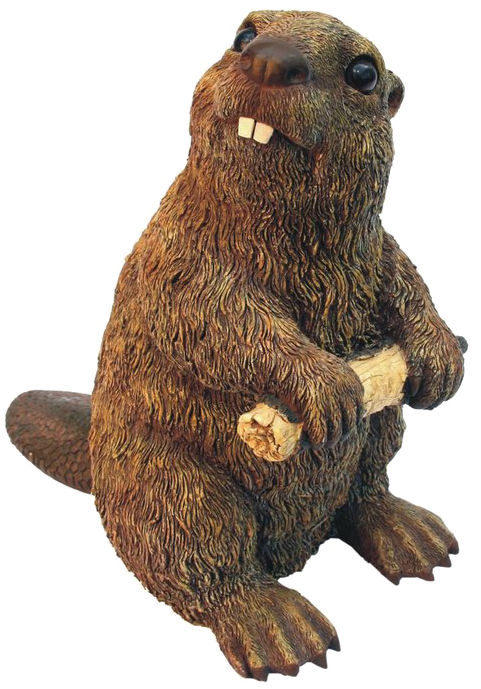 Stuffed Beaver Holding Wood PNG Image