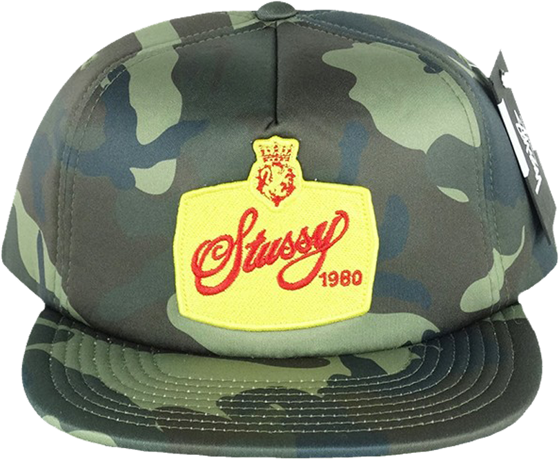 Stussy Camo Snapback Hat1980 PNG Image