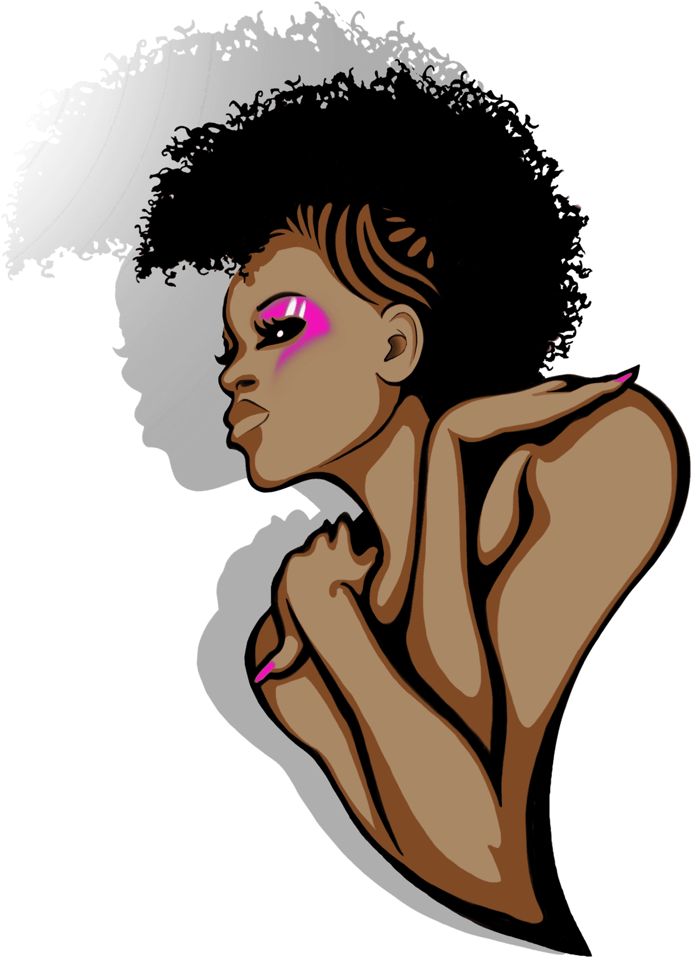 Stylish Afro Hairstyle Illustration PNG Image