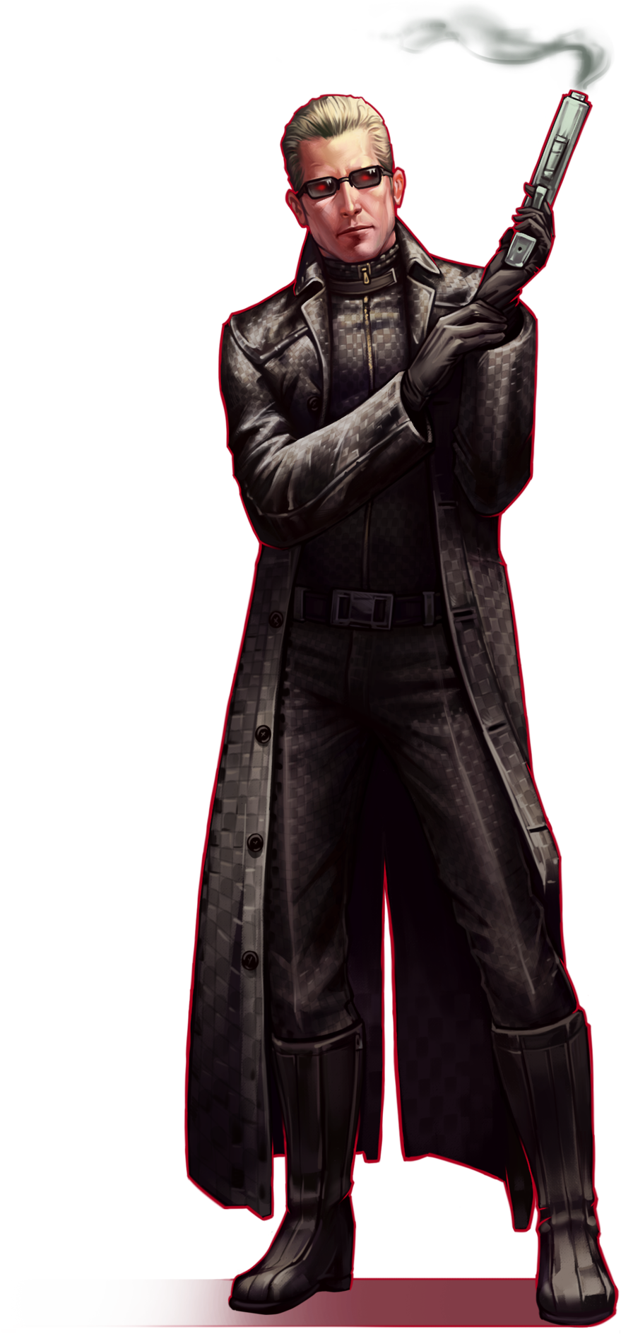 Stylish Agent With Sunglassesand Gun PNG Image